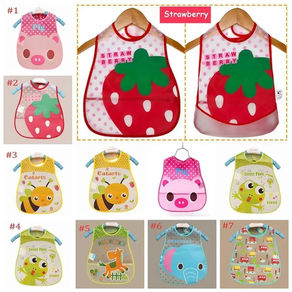 Series Child Cloths Pattern Lunch Bibs/Cute Translucent Saliva Feeding Bib Plastic Cloth Infants Waterproof Towel Baby Bibs