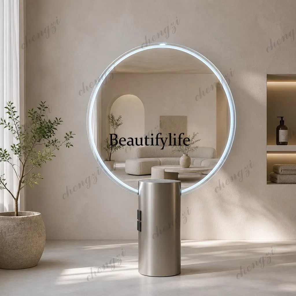Hair Salon, Beauty Mirror Double-Sided Barber Shop Cut Hair Stainless Steel High-end Barber Mirror