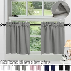 Kitchen Blackout Window Curtains Thermal Insulated Short Curtain Living Room Bedroom Rod Pocket Waffle Weave Tier Small Panels