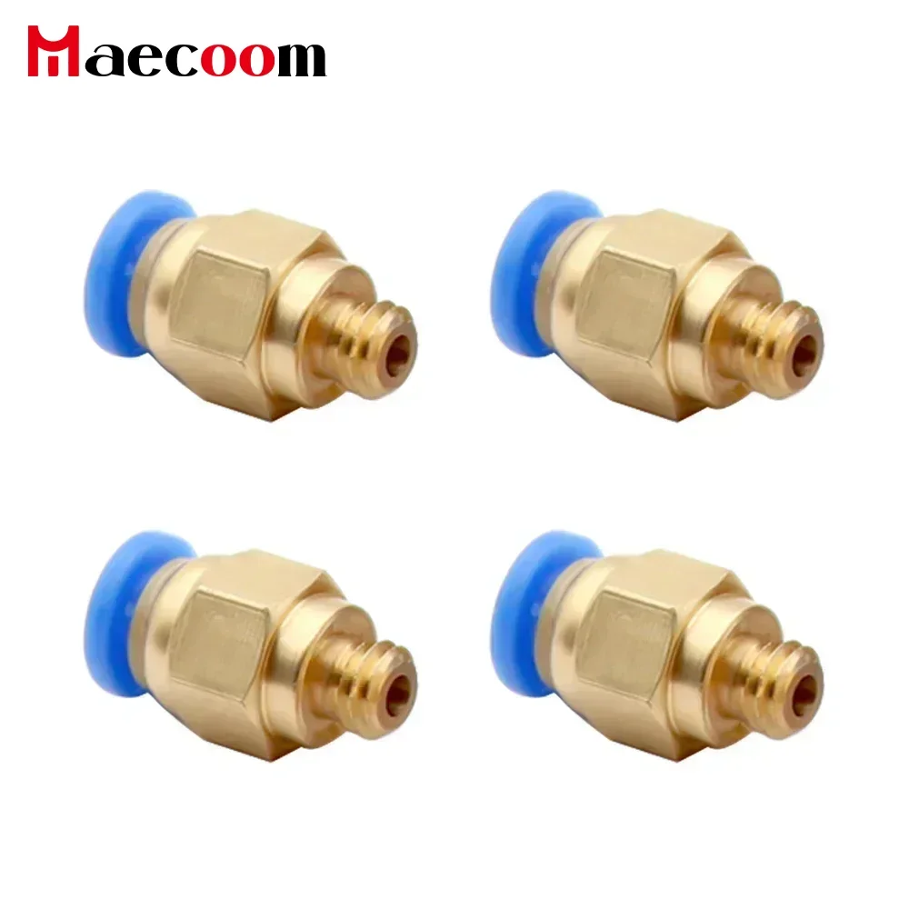 5pcs Pneumatic Connectors For 3D Printers Parts bowden Quick Jointer coupler 1.75/3mm Pipe pc4 m6 m10 fittings PTFE Tube 2/4mm