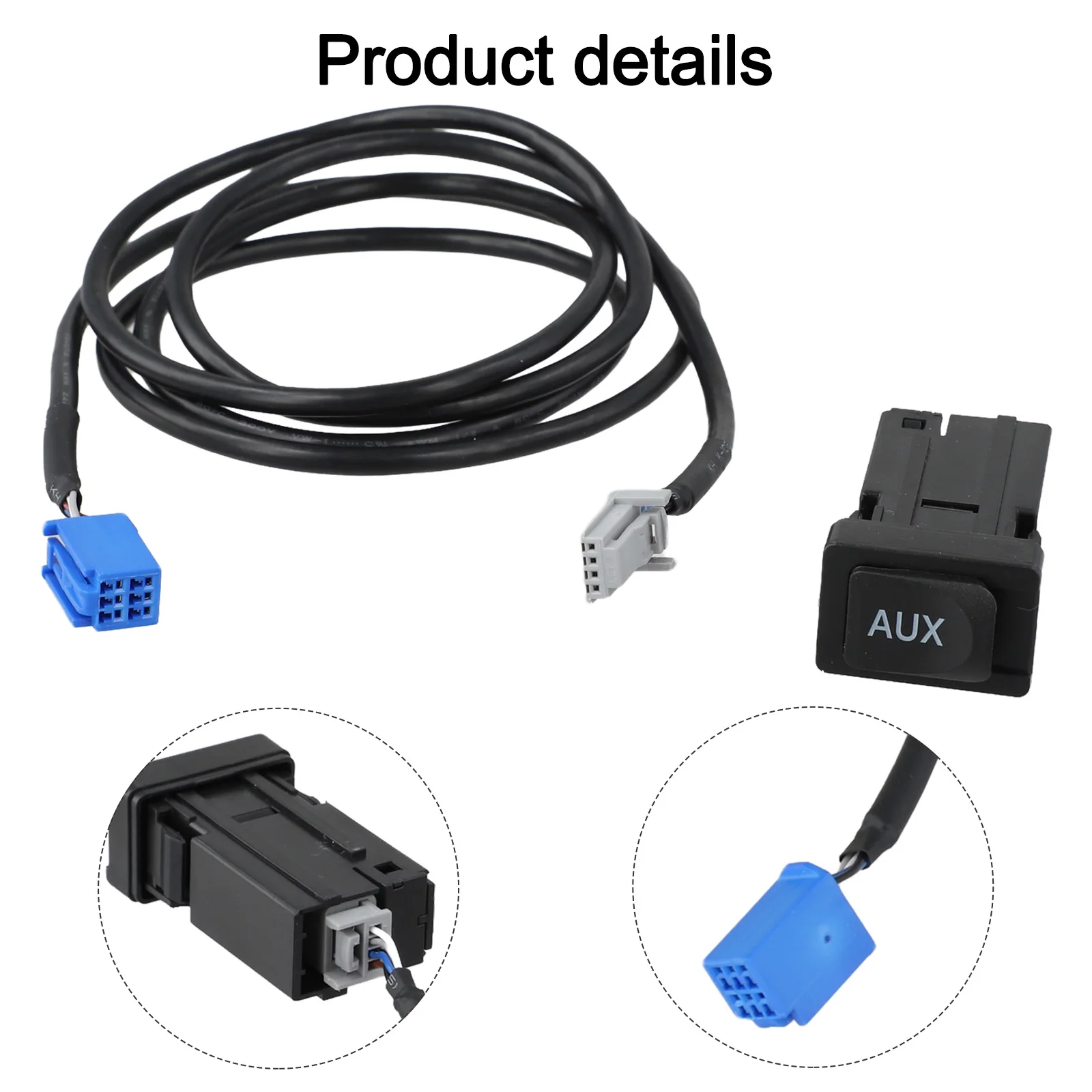 Black Audio Socket Audio Cable OEM Number 86190-53010 Practical And Reliable Wear-Resistant Design For Mark Levinson Radio