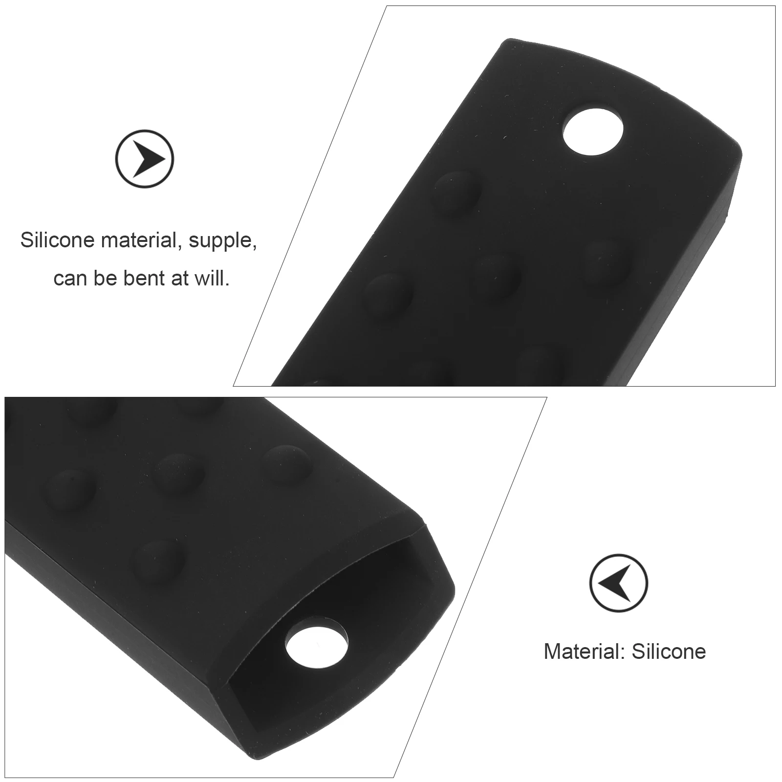 

Pot Handle Cover Silicone Heat Insulation Anti Scald Black Mini Cast Iron Skillet Frying Pan Kitchen Tool One Size Fit Most