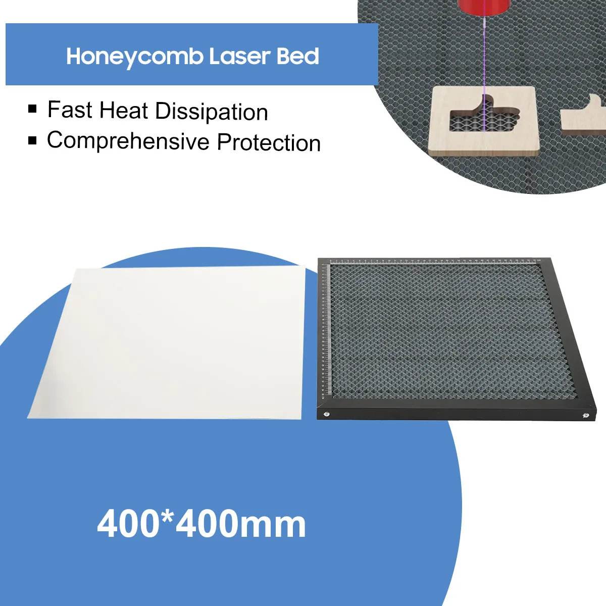 Piattaforma di Lavoro a Nido d'Ape per Macchina Laser 400*400mm, Pannello a Griglia per Taglio Laser in Falegnameria