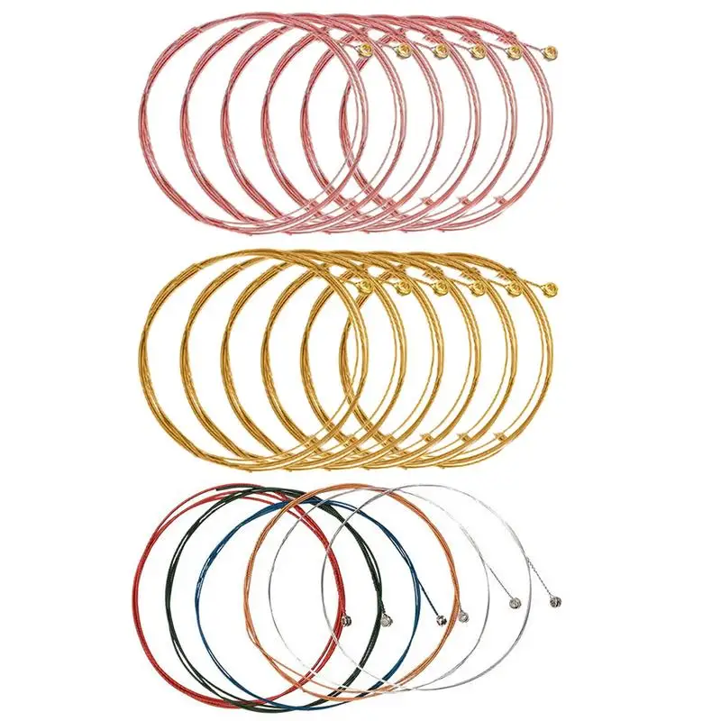 Guitar Strings Acoustic Guitar Brass Strings Folk Guitar Steel Strings Set Phosphor Bronze Musical Instrument Accessories 6Pcs