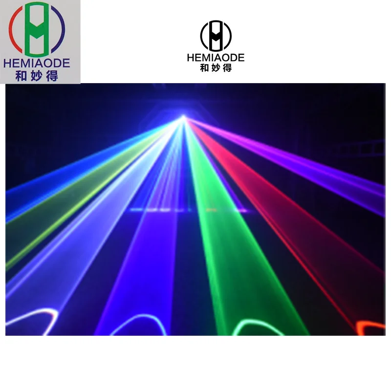 Hemiaode 2w Rgb Animation Laser Projector DJ Disco Stage Lighting Effects Dance Party Wedding Vacation Bar (DMX+sound) Mode