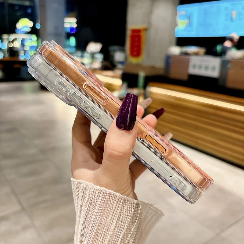 Magsafe магнитная беспроводная зарядка с прозрачной рамкой + однотонная акриловая задняя панель чехол для телефона для iPhone 17 Pro Max задняя крышка