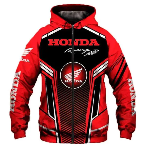 Honda Motorcycle Hoodie Men's Jacket Black/M 6