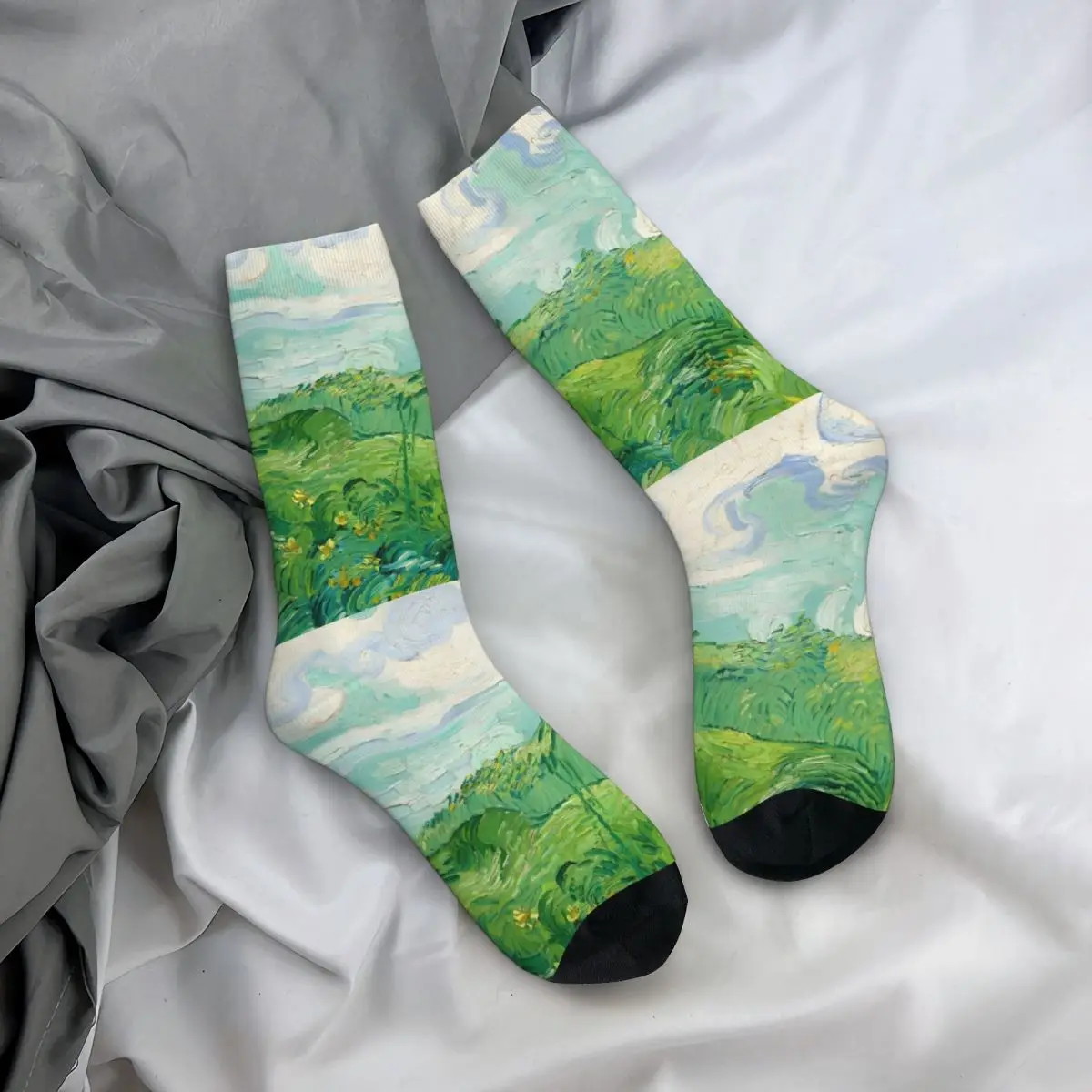 

Van Gogh Stockings grass Design Novelty Socks Autumn Anti Skid Socks Couple Outdoor Warm Soft Socks