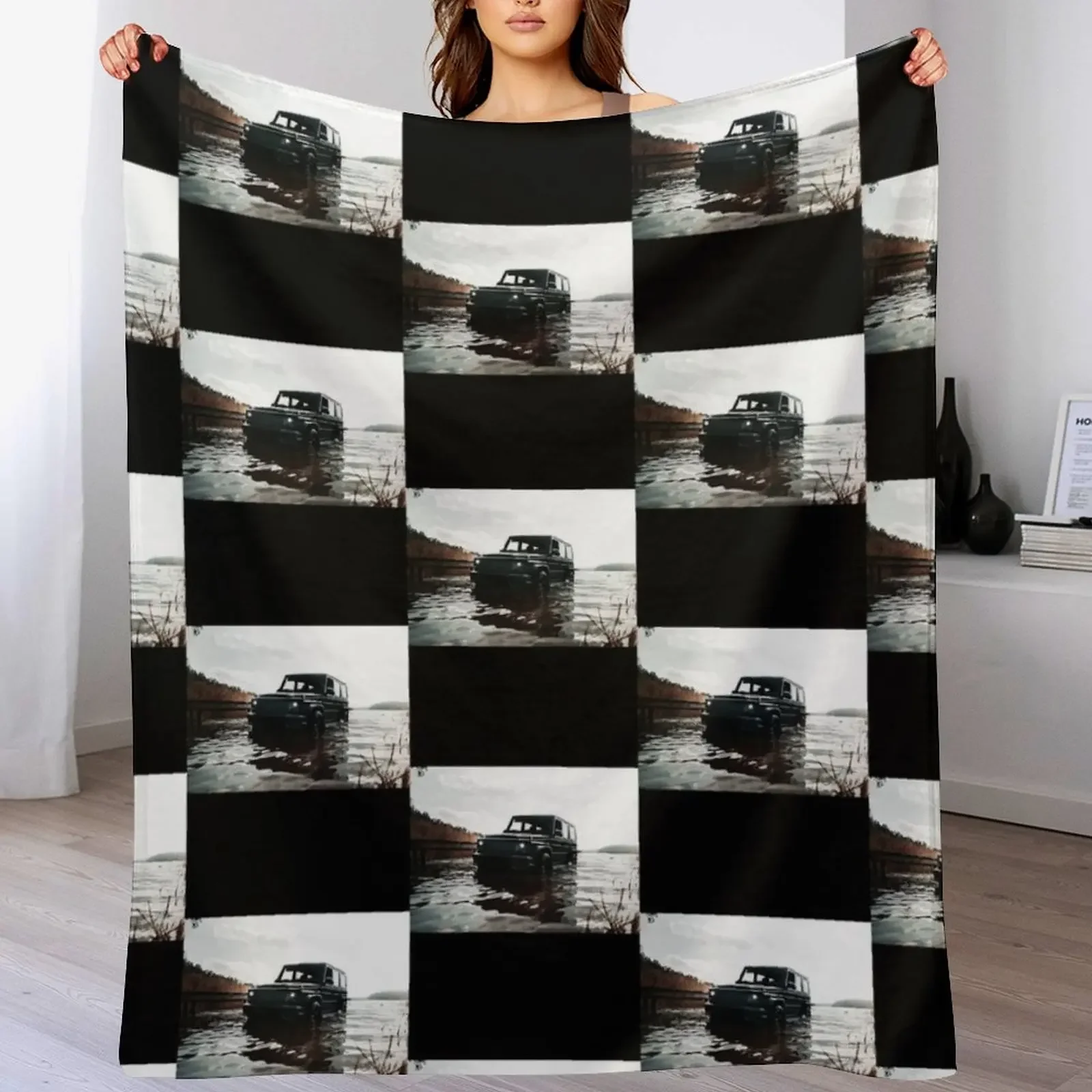 Black G-Wagon Poster Throw Blanket Soft Big Bed linens halloween Blankets