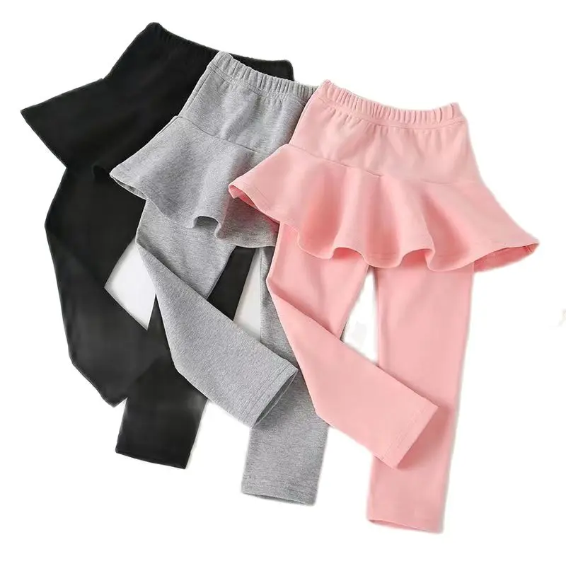 Children Skirt Leggings Spring Autumn Leggings For Girls Cotton Baby Pants Kids Trousers Teenager Leggins Clothing 2-9 years old