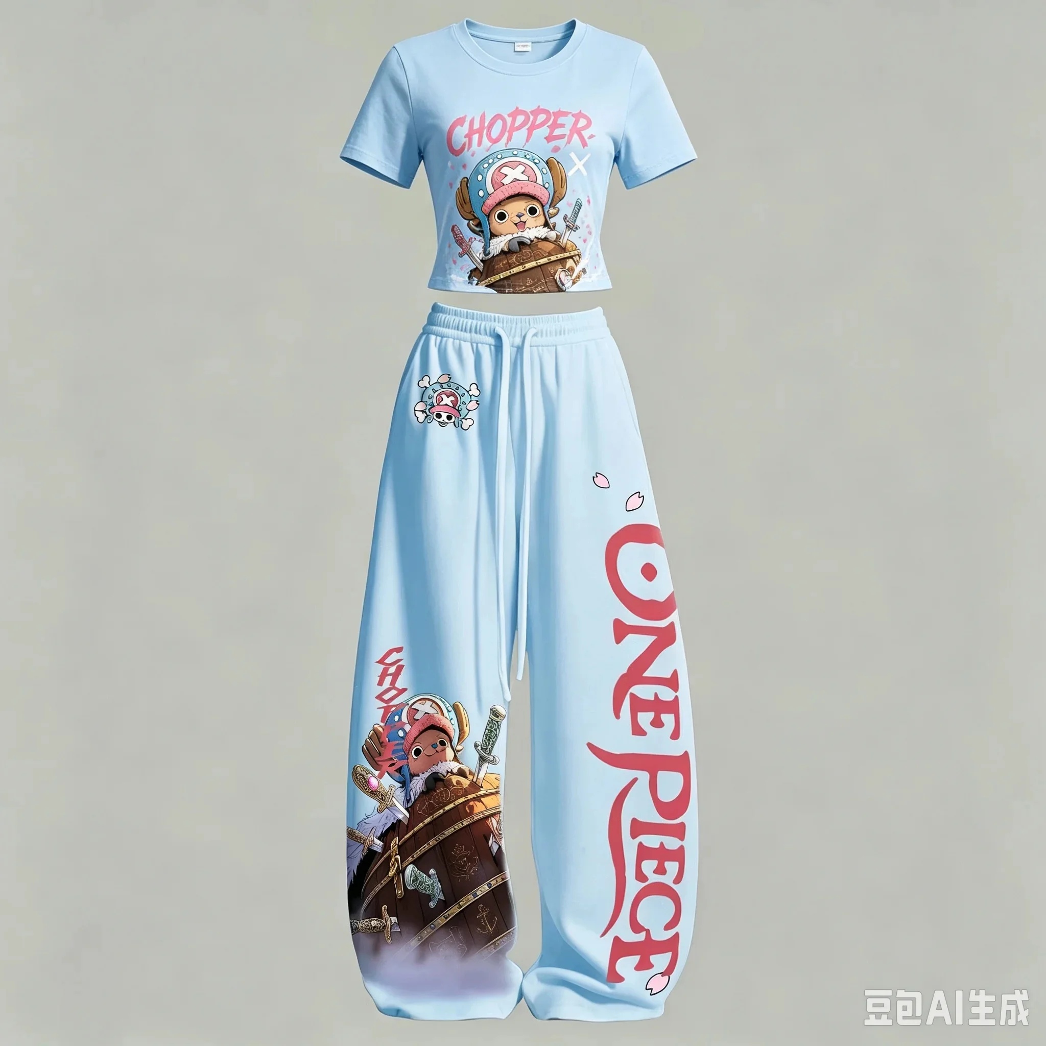 26/27 New Hot Selling Straw Hat Pirate Short Sleeve Pants Set Street Millennium Leisure Parent Child Hip Hop Sports Family