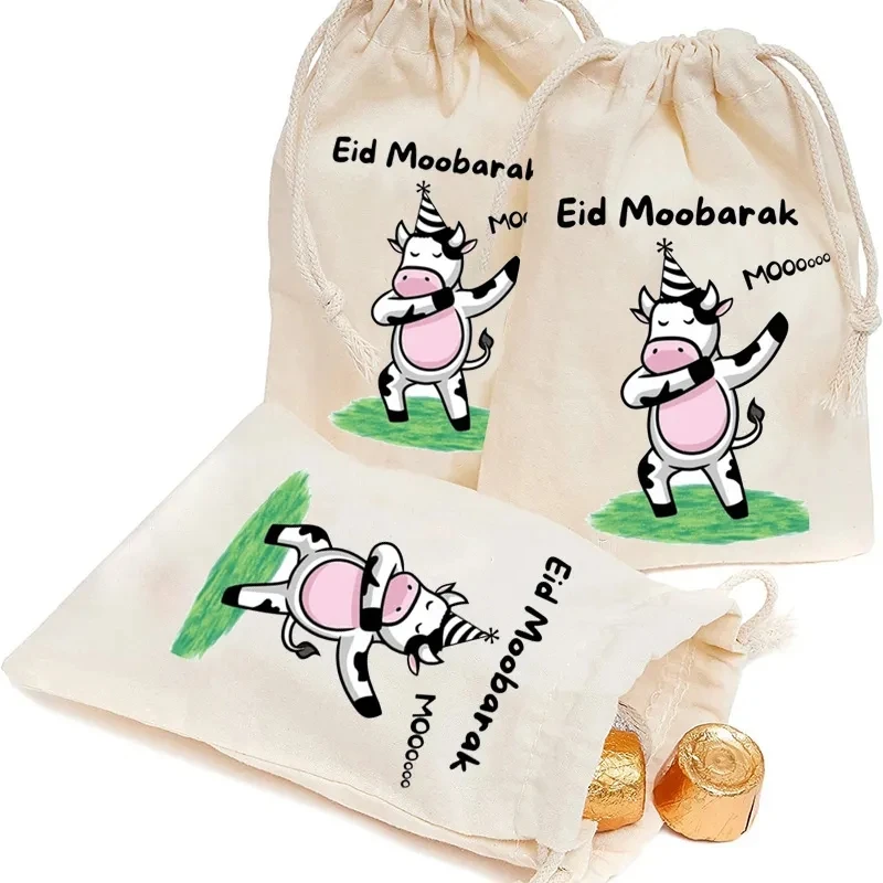 5pcs cow Bayram Mubarak gift bags Eid Al adha Muslim Islamic Ramadan Kareem Iftar Eid Al-Adha Dessert table decoration favor