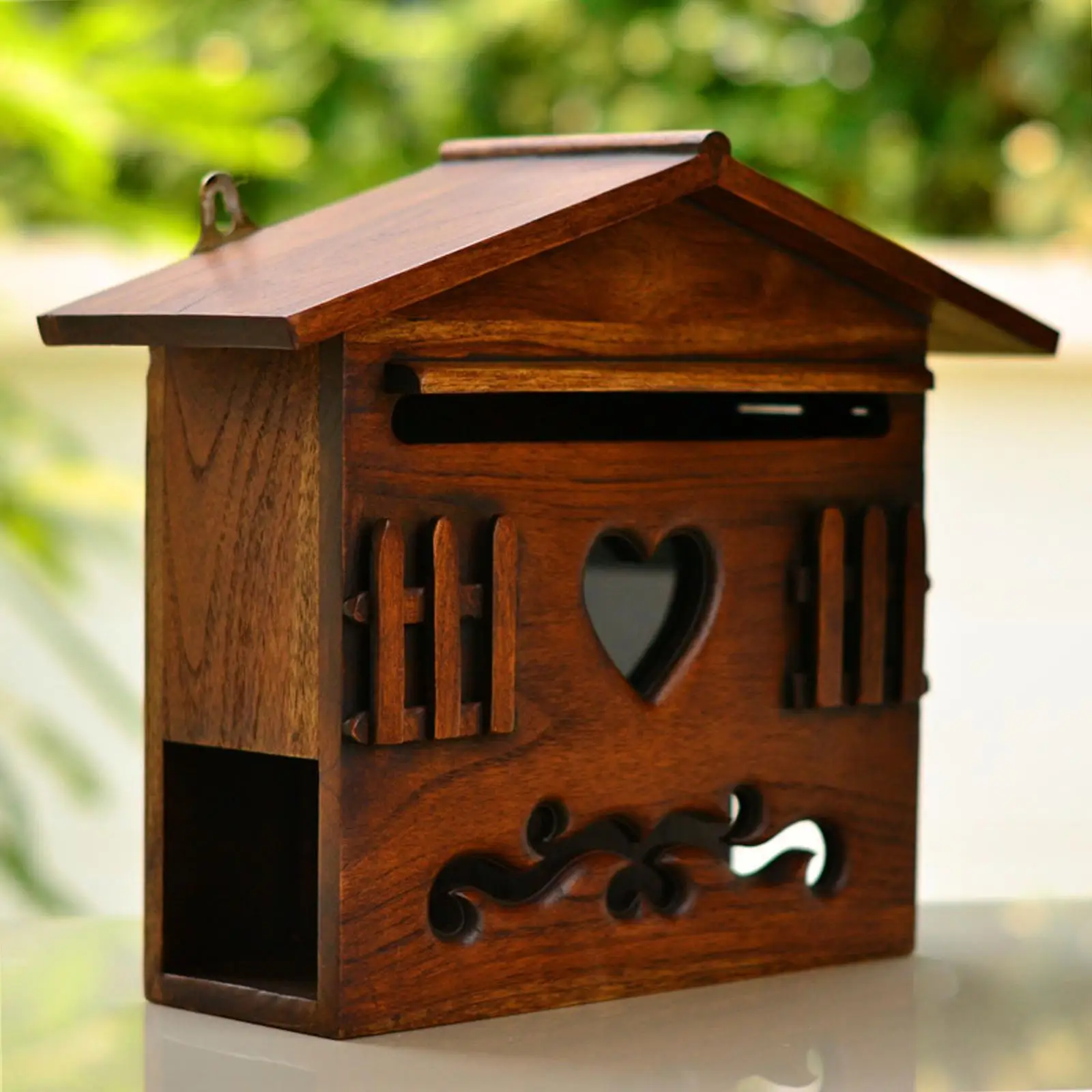 Hanging Locking Security Mailbox Rainproof Holds Documents Bills Letters Keys Home Decor Wooden Mailbox for Home Office Mudroom