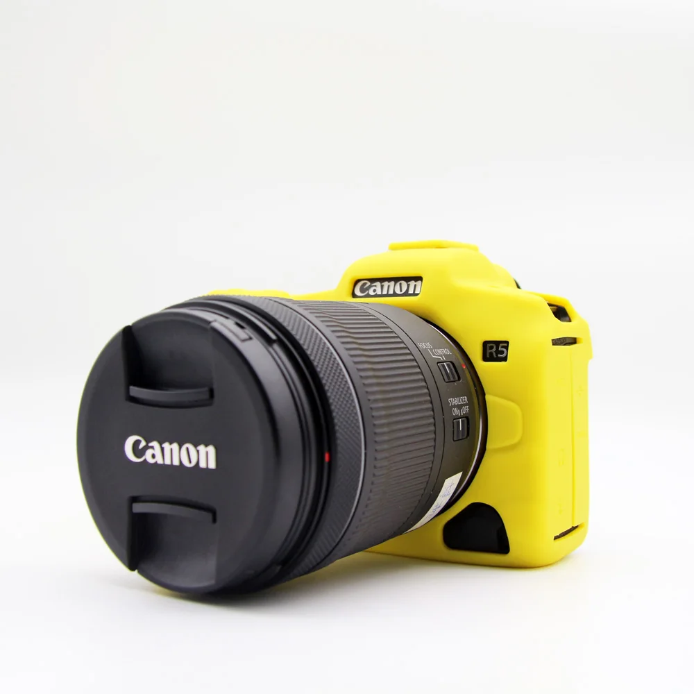Soft Silicon Rubber Sleeve Armor Skin Case Body Cover Protector for Canon EOS R5 Mirrorless Camera Shell Protective Video Bag
