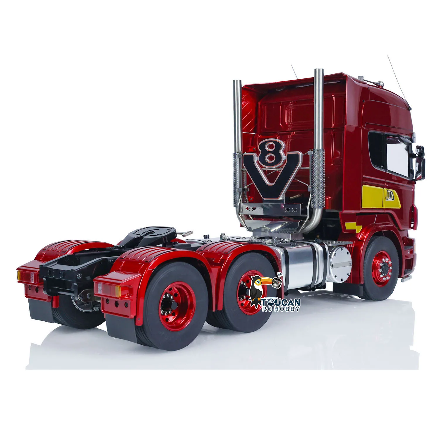 

Радиоуправляемый трактор-грузовик TOUCAN 6x6, масштаб 1/14, с металлическим шасси, дымогенератором, светом и звуковой системой, модель-игрушка