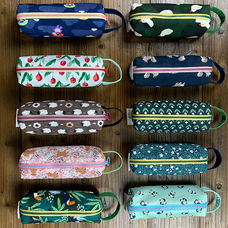 5pcs Cosmetic Bags Canvas Panda The Sheep Printing Multifunctional Long Pencil Bag