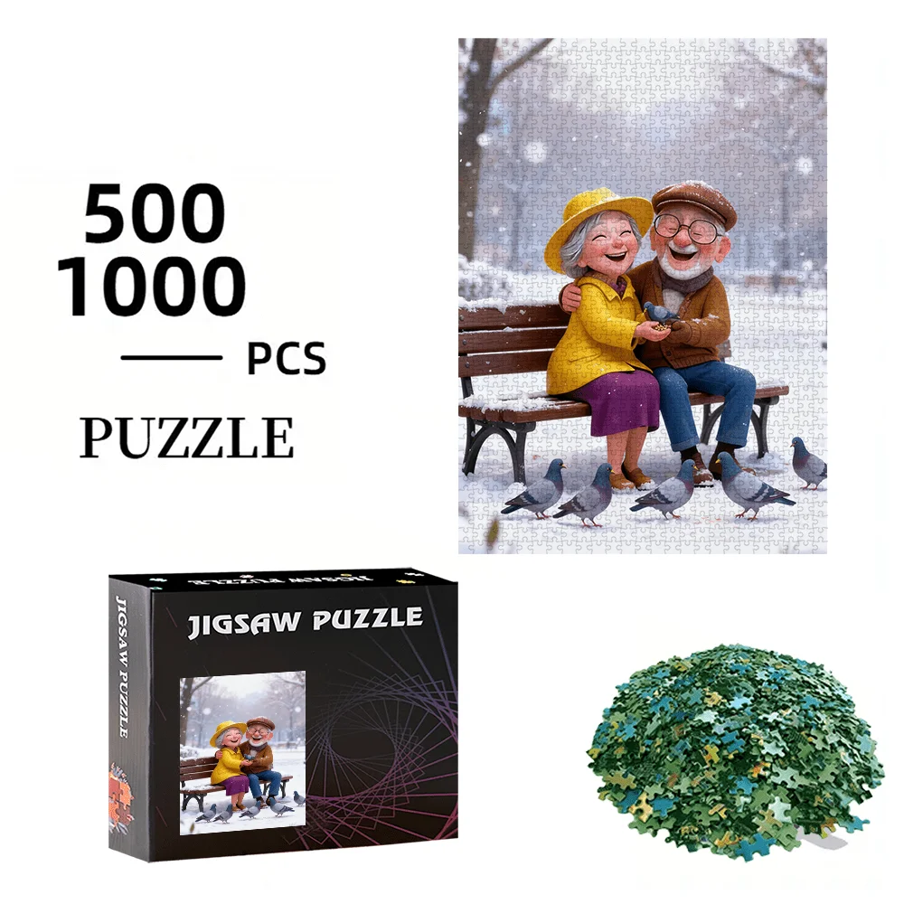 500ピース/1000ピース 高品質ジグソーパズル |   誕生日、ハロウィーン、クリスマス、感謝祭、イースター用のポータブル段ボールパズル