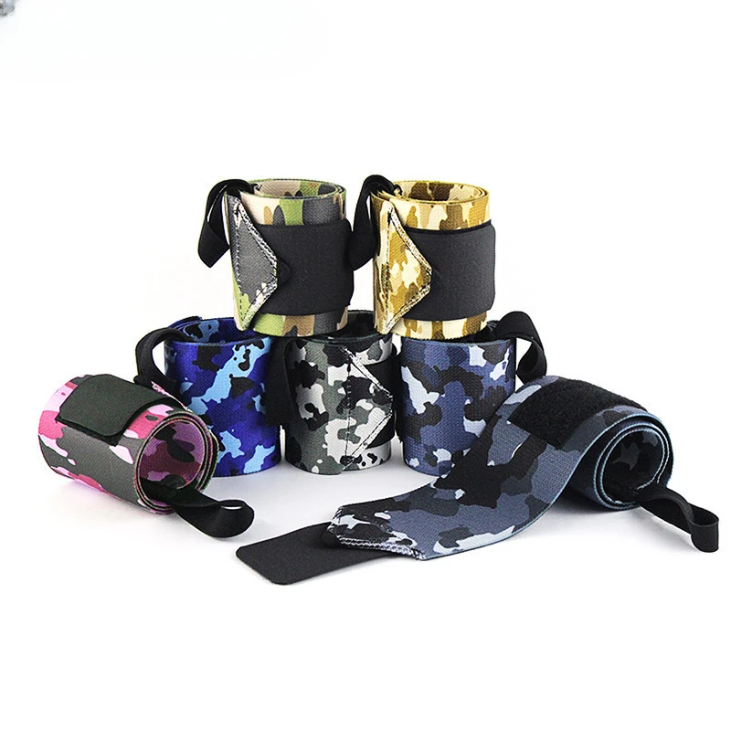 1Pc Camouflage Neoprene sollevamento pesi supporto per avvolgimento del polso Fitness Crossfit Sport braccialetti Powerlifting protezione per il polso