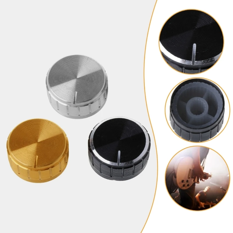 10Pcs Aluminum Alloy Potentiometer Knob Replacement Guitar Volumes Control Rotary Knob 6mm Shaft Hole Amplifier Knob