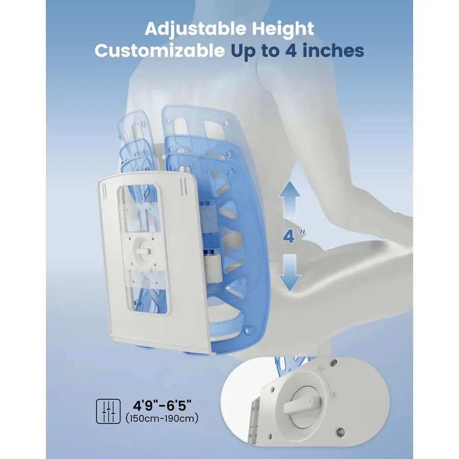 Almohada de apoyo lumbar para silla de oficina, almohada ergonómica de apoyo para la espalda con altura ajustable, mejora la postura, cojín para la espalda con