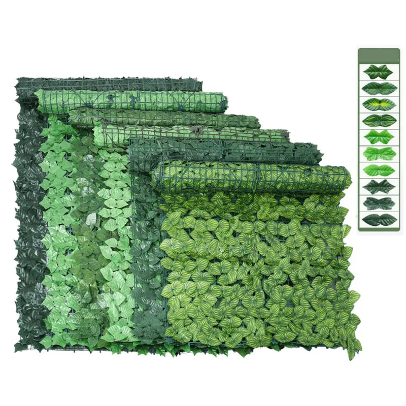 

50x100 см искусственный плющ живой изгороди зеленый лист забора панели искусственный конфиденциальный экран забора для дома открытый сад украшение балкона