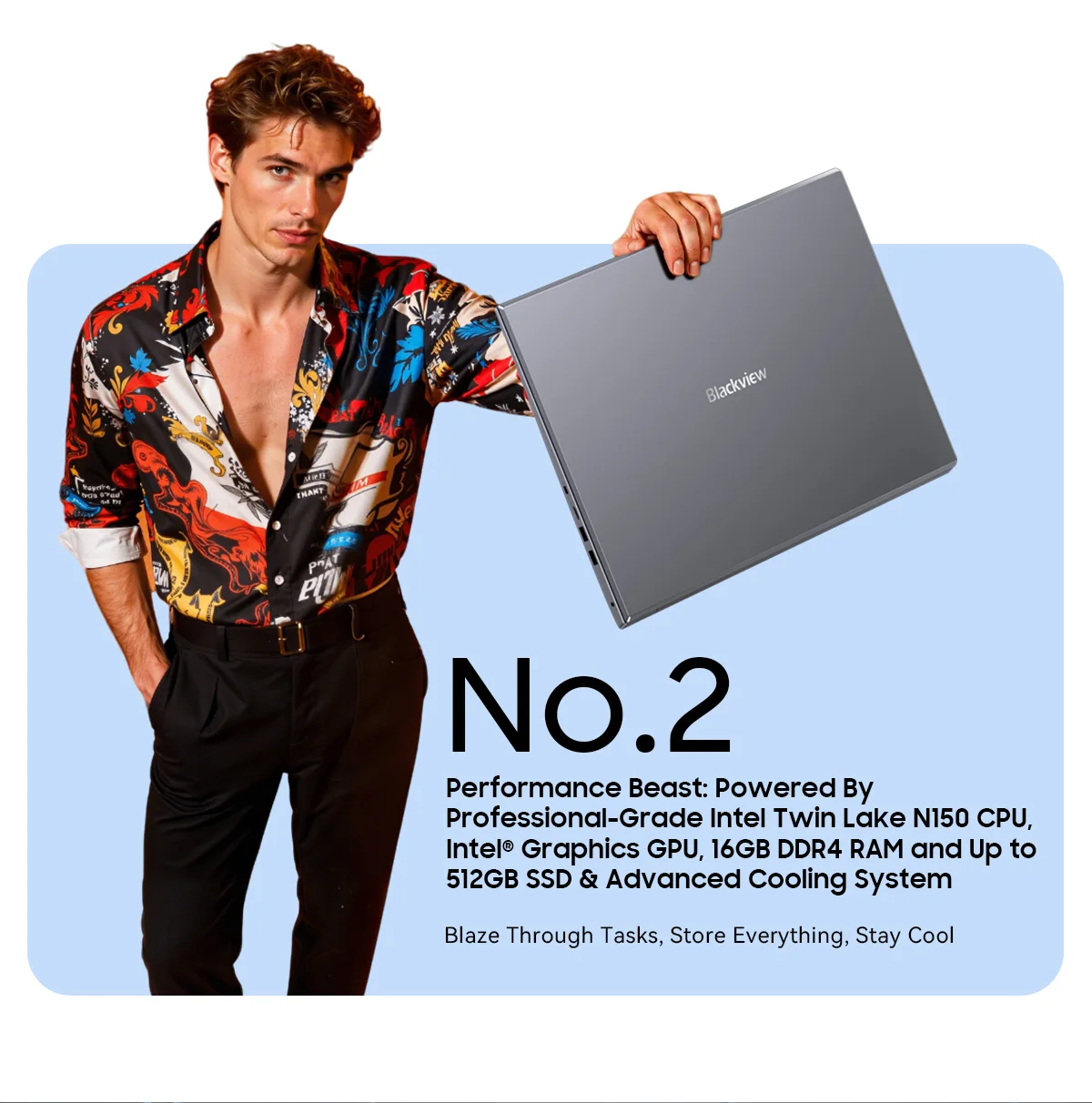 Blackview ACEBOOK 10 Laptop Computer 18.5" FHD 8000mAh Intel N150 Windows 11 16GB RAM 512GB BT5.2 WiFi 6 Desktop Notebook