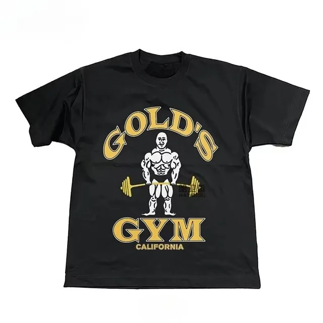 Gold's Gym Muscle Joe Vintage Sports Brand Graphic T-Shirt Cotton Men Women Streetwear Tee