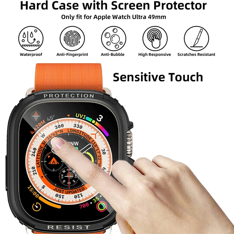 Screen Protector for Apple Watch Ultra 49mm With Automatic Stick Film Tool Easy To Install for iWatch Anti-Scratch Accessories