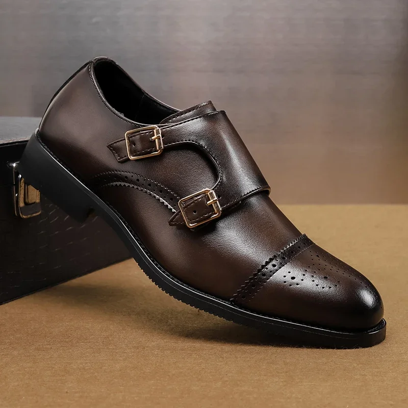 Men Oxfords Shoes Genuine Leather Luxury Men Dress Shoes Lace Up British Business Casual Shoes Men Wedding Shoe Chaussure Homme