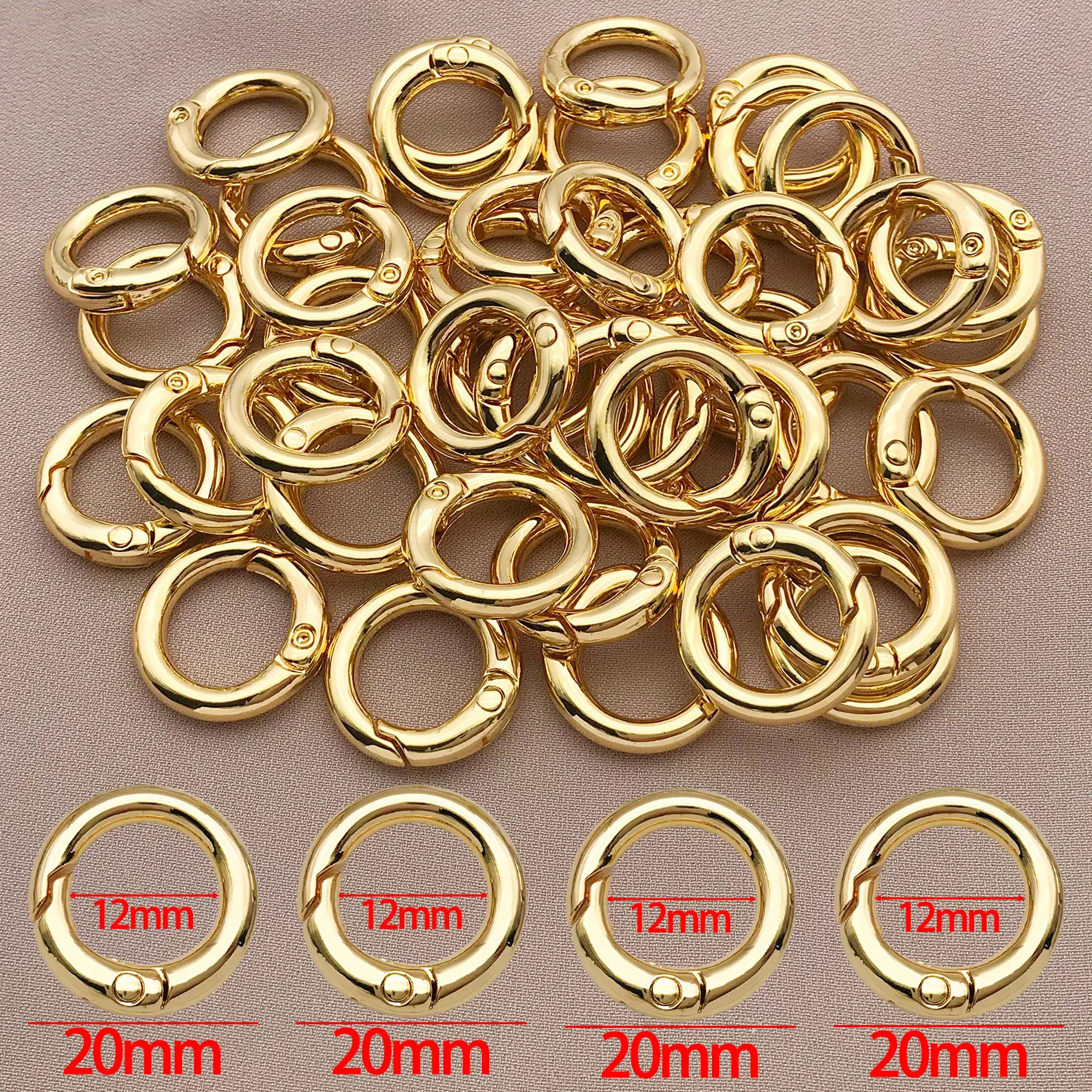 3pcs18K copper plated real golden thick silvery white gold lobster/spring universal/round buckle, DIY jewelry making accessories
