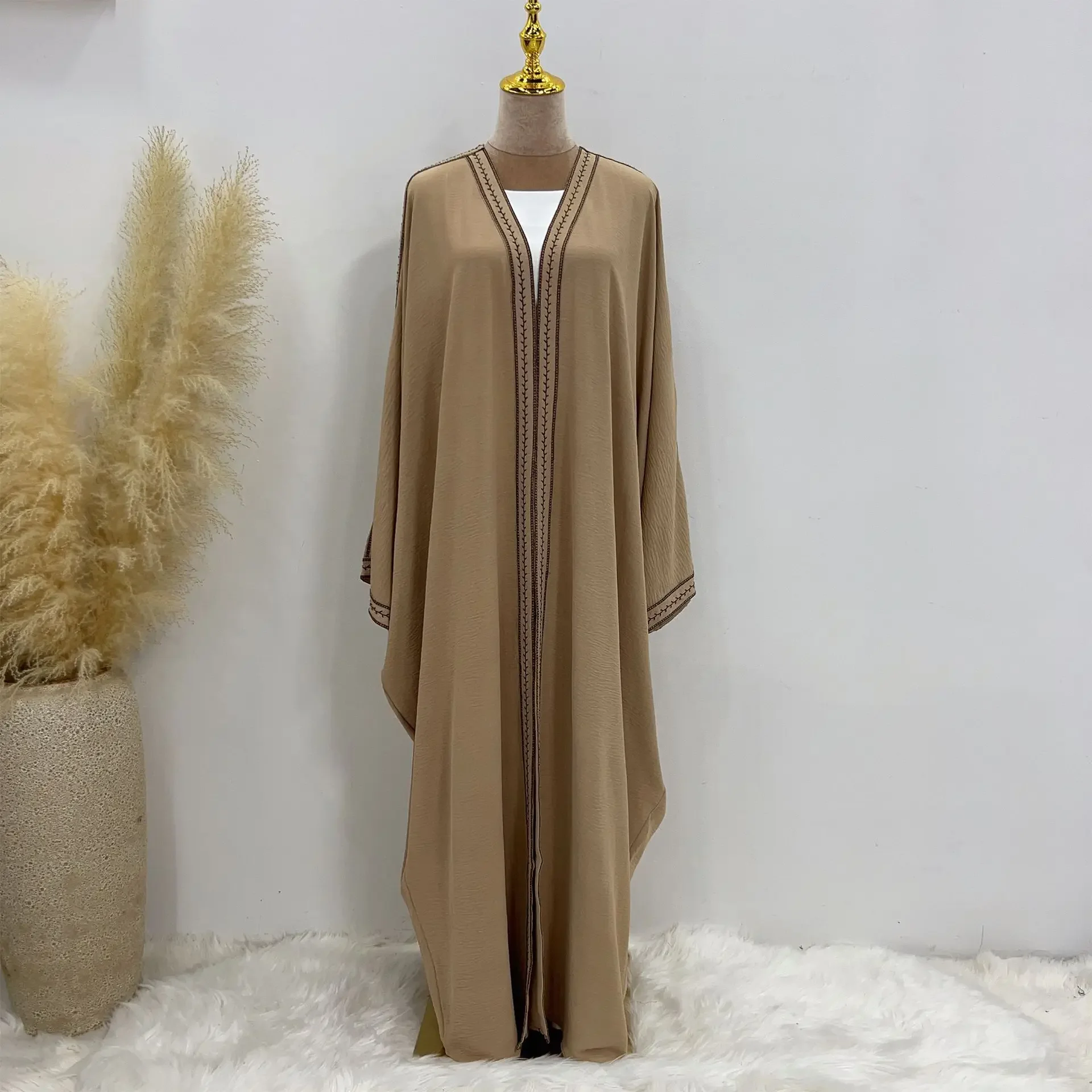 

Ramadan Eid Open Abaya Kimono Embroidery Muslim Long Dress Abayas for Women Dubai Modest Islam Outfit Turkey Kaftan Hijab Robe