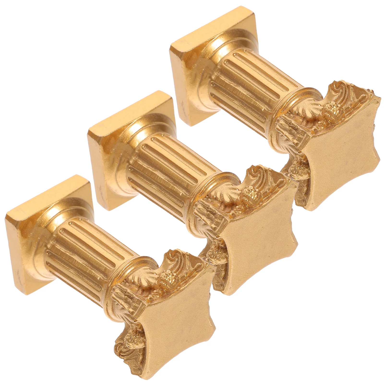 เชิงเทียนเรซิ่นรูปเสาโรมันขนาดเล็ก 3 ชิ้น สำหรับตกแต่งห้องนั่งเล่น ห้องครัว และบ้าน ของตกแต่งบนโต๊ะ