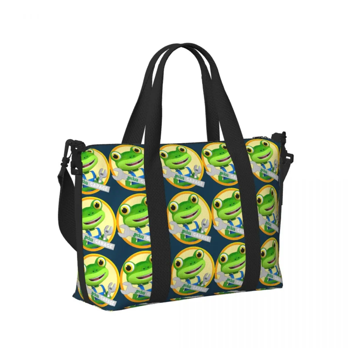 

Custom Geckos Garage Beach Travel Bag Large Capacity Tote Bags for Gym Sport Women Shopping Duffle Shoulder Bag