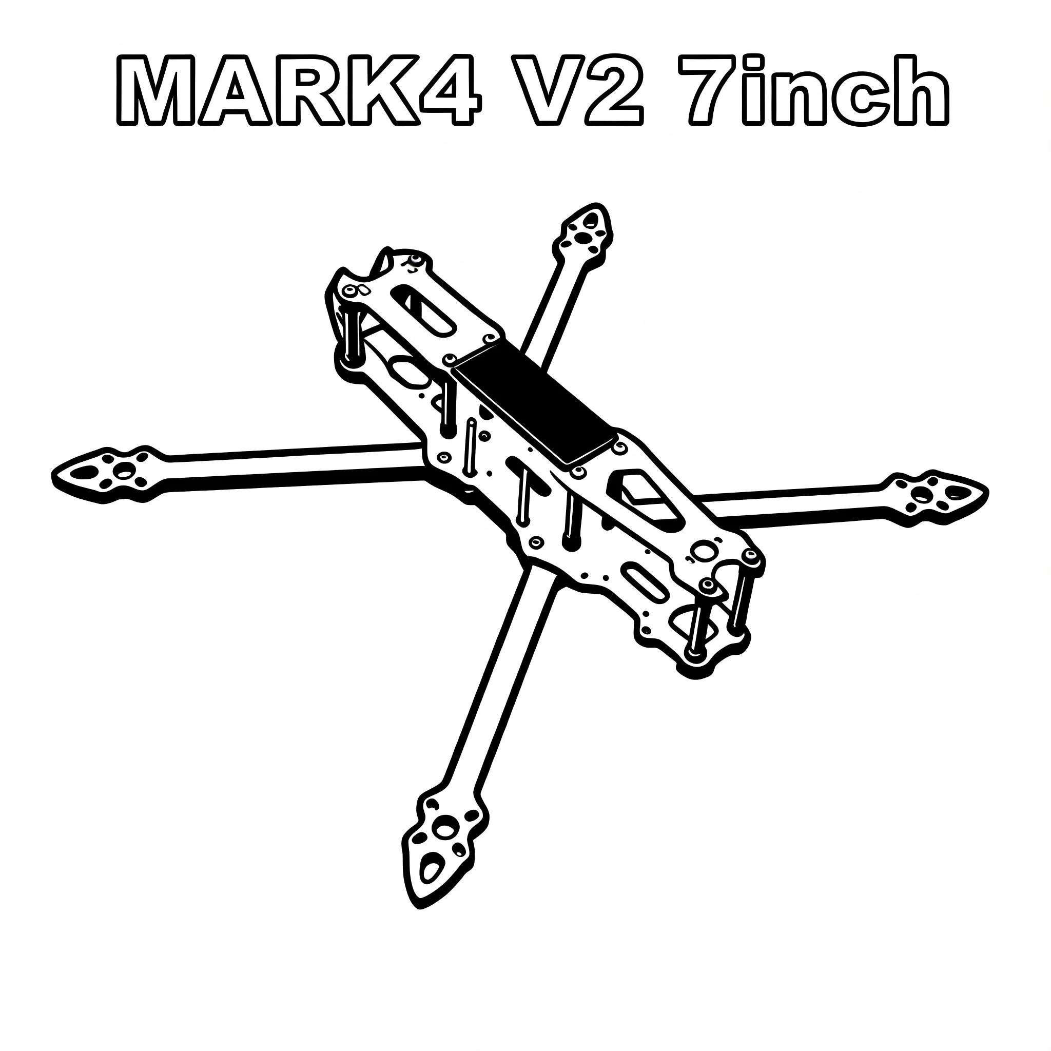 MARK4-V2 Mark 4 V2 5 Zoll 240mm / 7 Zoll 295mm FPV-Rahmen-Kit aus Kohlefaser mit 5mm Arm für O3 FPV Racing Drohne Quadcopter Freestyle
