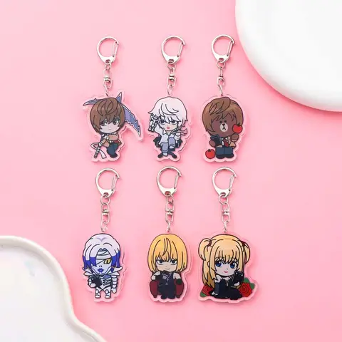 Anime DEATH NOTE Acrylic Car Keychain Accessories Bag Charm Cute Cartoon Student Backpack Pendant Keyring Creative Friends Gifts