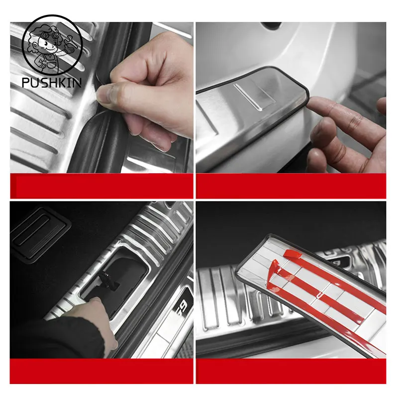 Rear Trunk Bumper Guard Cover Sticker Boot Plate With logo For XPENG G9 xiaopeng G9 Car Style Protector Decoration Accessories