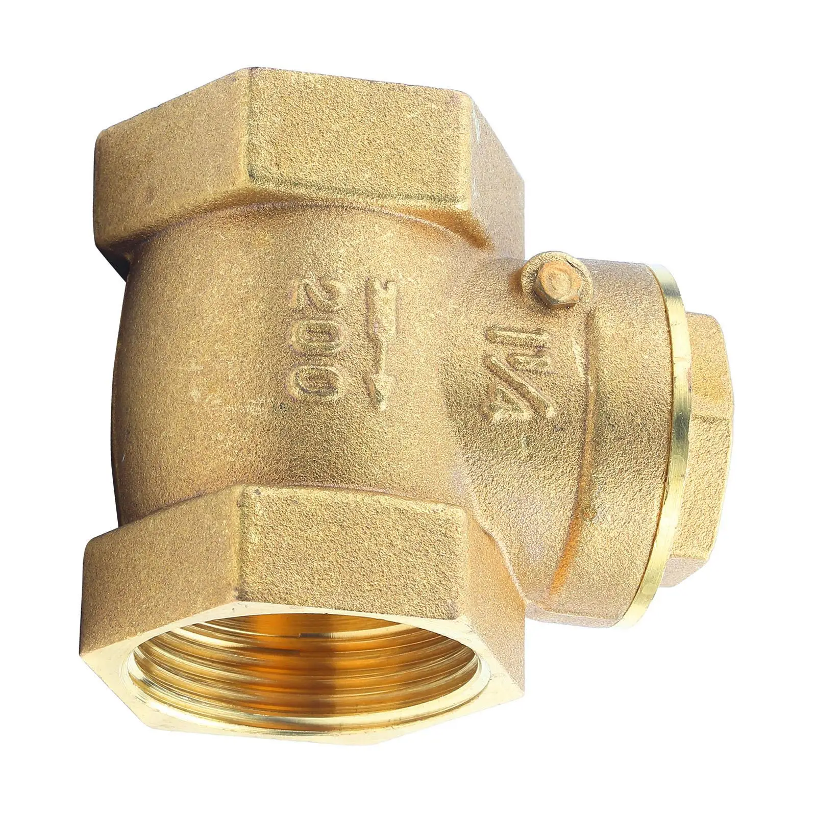 Brass Actuator Ball Valve DN32/DN40/DN50 Female Thread Non-return Swing Check Valve 232PSI Water Backflow Prevention