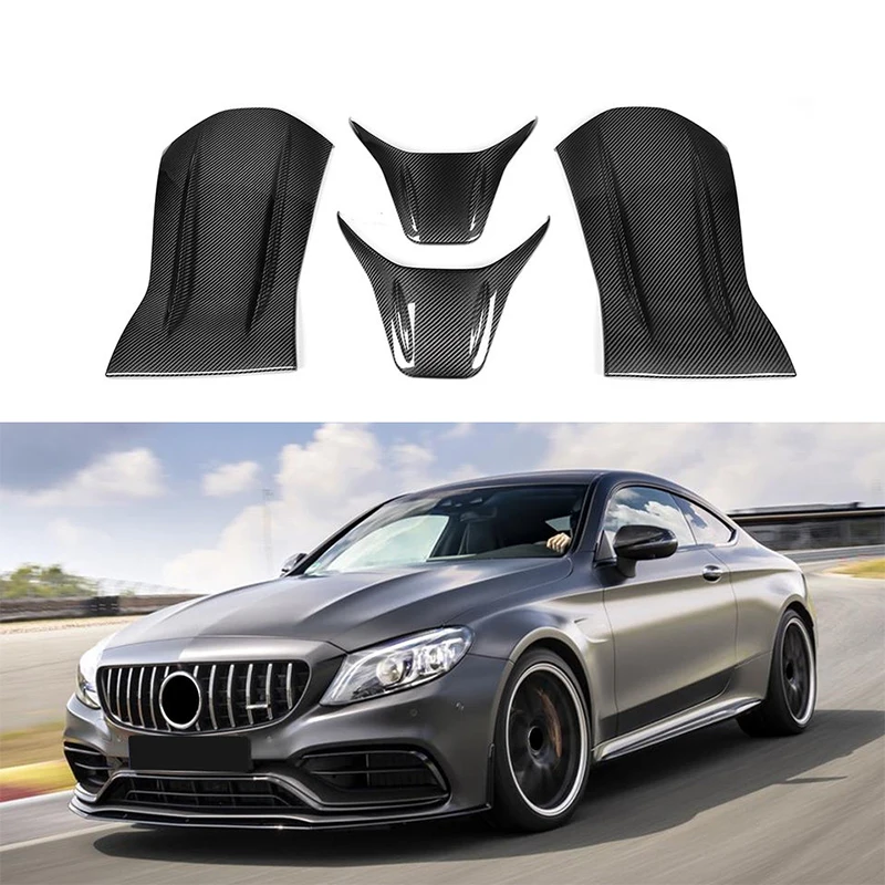 Carbon Fiber Front & Rear Seat Cover Trim for Mercedes C63 A45 AMG 2015 - 2020