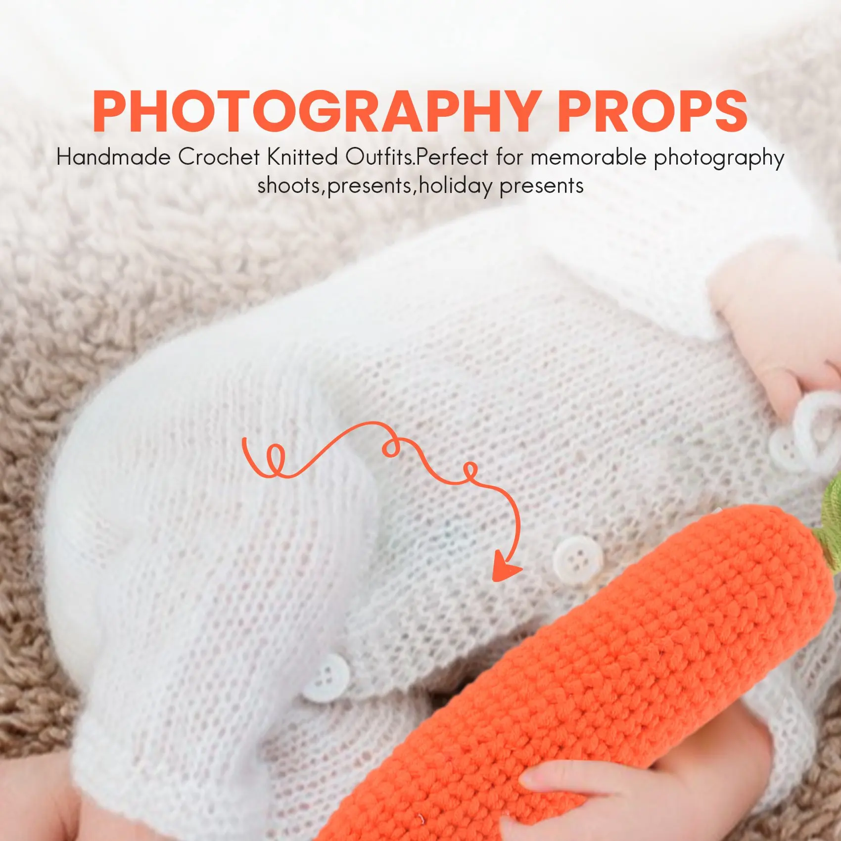 F-3C Newborn Baby Photography Props Infant Boy Girl Knit Photo Outfits