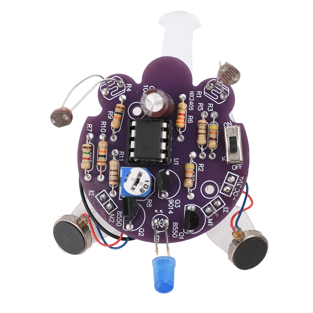 Kit de Robot móvil fotosensible, luciérnaga, bricolaje, cola a granel, luz de respiración, diversión, entrenamiento educativo electrónico