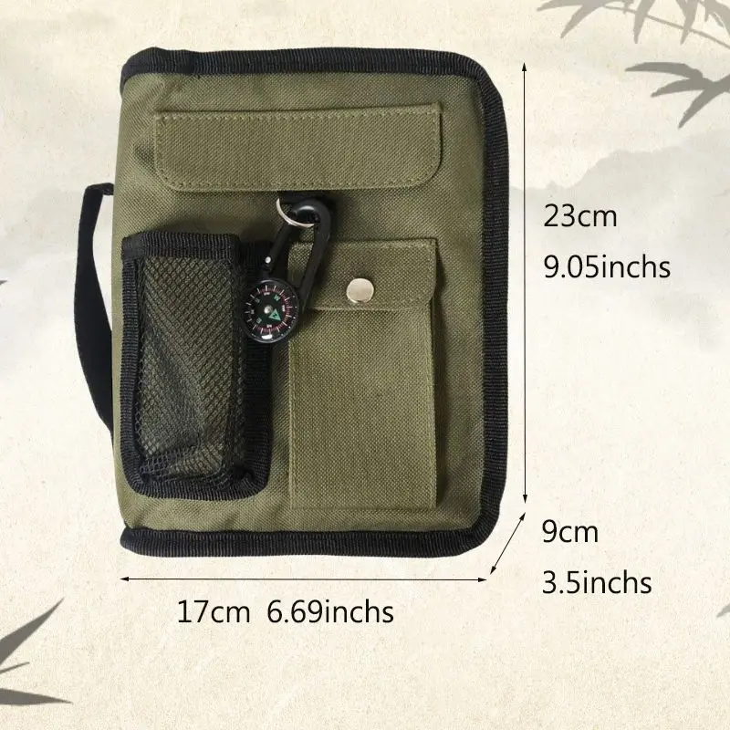 Army Green Bible Cover for Men with Compass Carabiner Book Covers for Boys Scripture Tote Bible Case