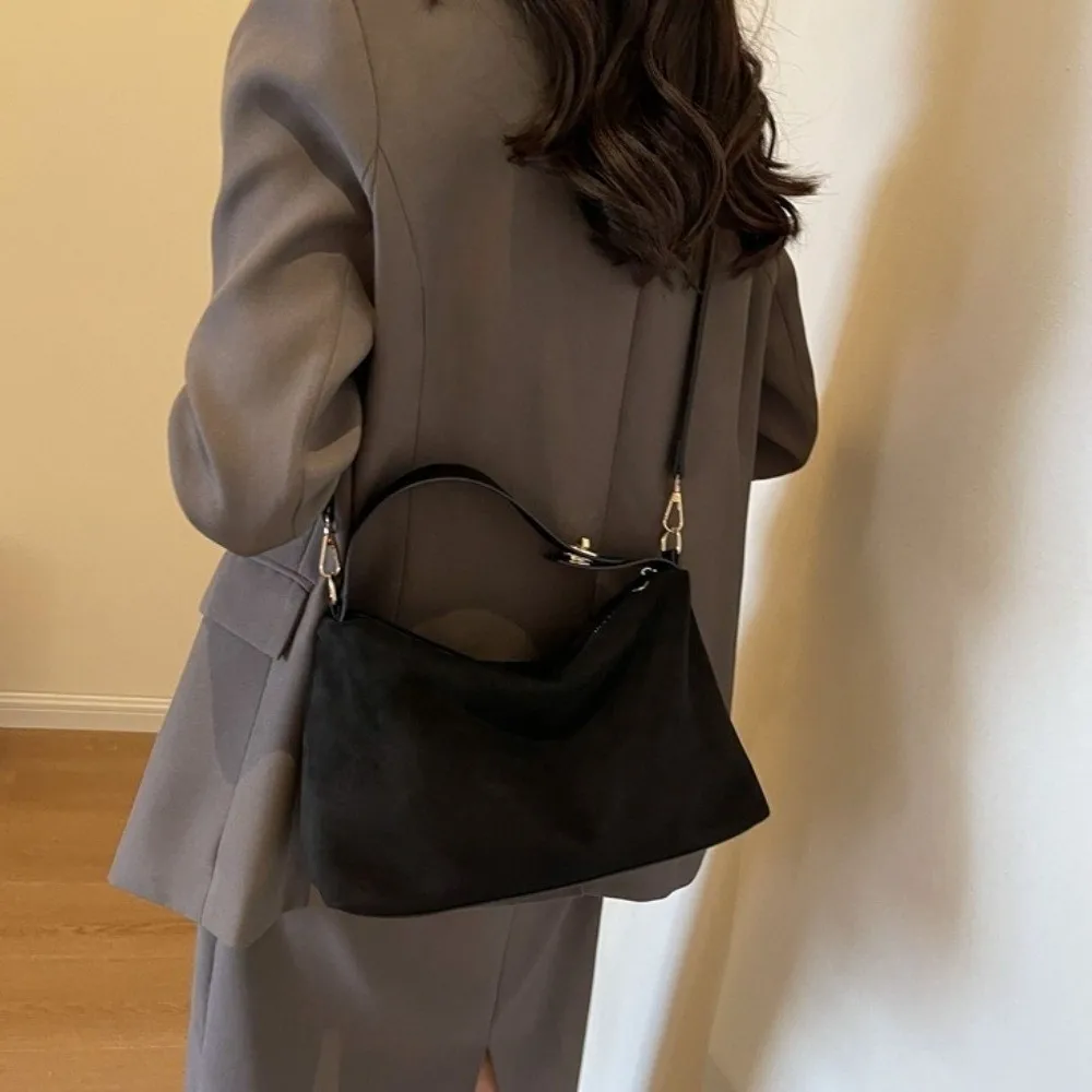 Neue einfarbige Unterarmtasche mit großem Fassungsvermögen, PU-Leder, Umhängetasche, Crossbody-Tasche für Damen – Detail 12