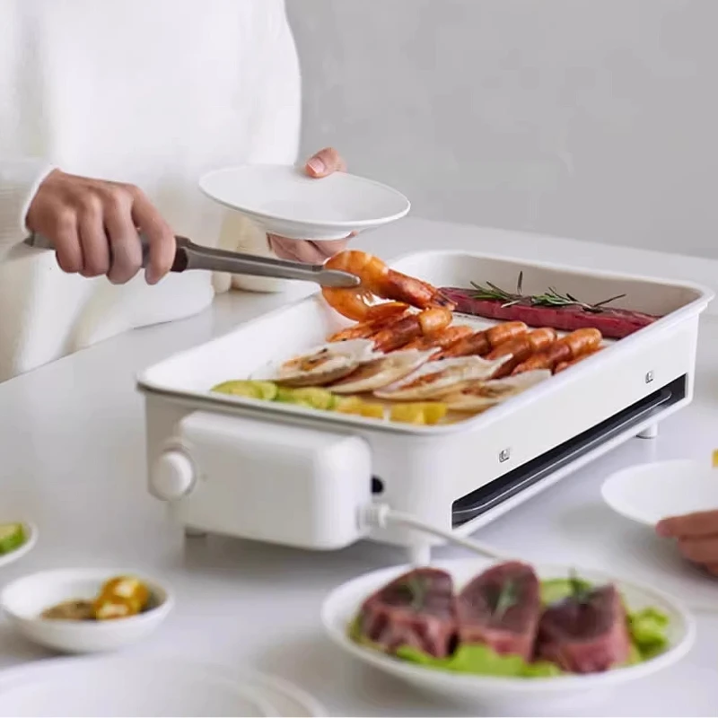 Olayks, olla para barbacoa, parrilla eléctrica, parrilla integrada, luz interior, humo, parrilla para barbacoa al aire libre, máquina automática de salchichas