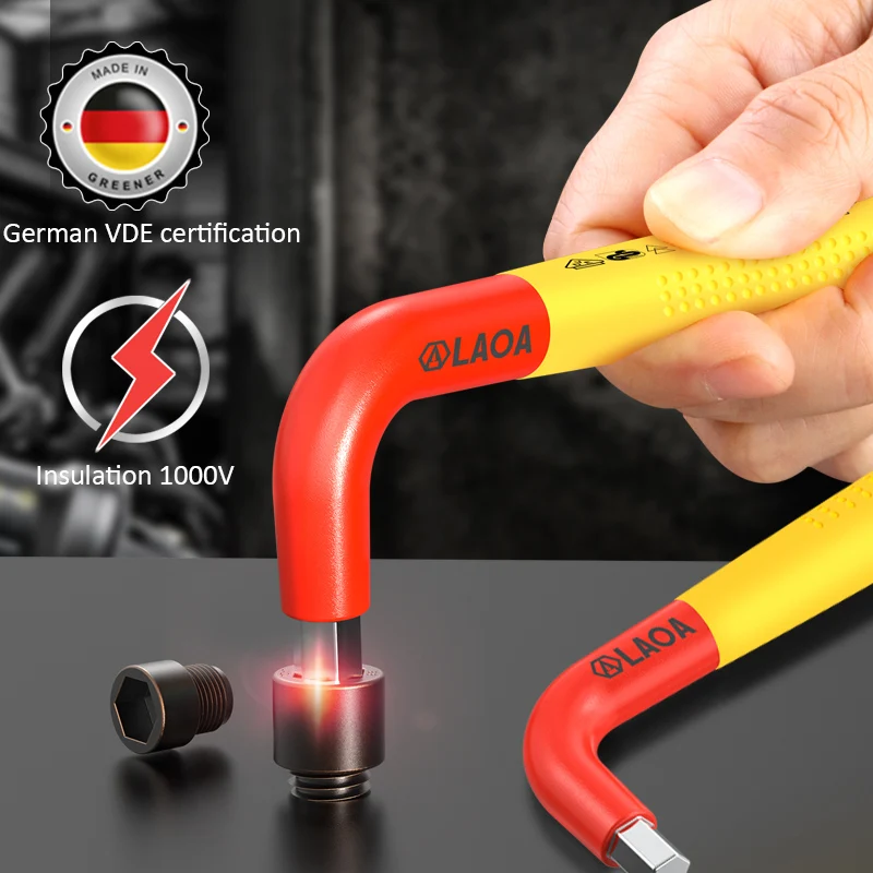 LAOA Hex Wrench Insulated Comfortable Safety T-handle Hardware Hex Wrench Hand Tool Electrician Hex Key 1000V