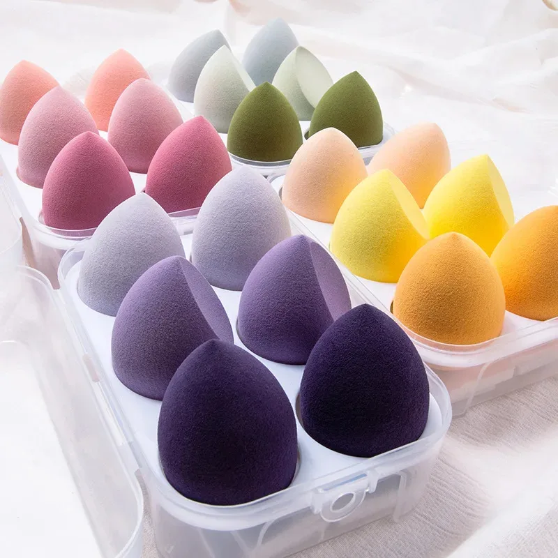 4/8/12/16pcs Makeup Sponge Cosmetic Puff Dry And Wet Combined Cosmetic Egg Women Foundation Powder Puff Bevel Cut Makeup Sponges