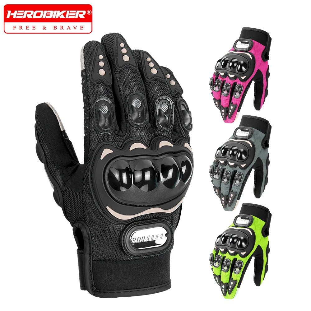 Motorcycle Riding Gloves Anti Fall And Anti Scratch Touch Screen Full Finger Sports Gloves Breathable Gloves For All Seasons