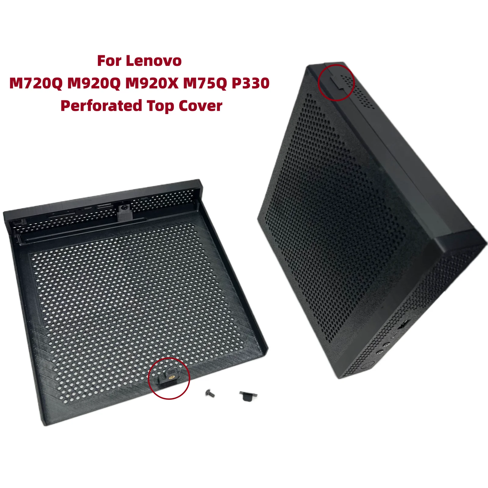 Cubierta superior perforada de plástico para Thinkcentre M720Q M920Q M920X M75Q P330, orificios de refrigeración DIY, disipación de calor 1