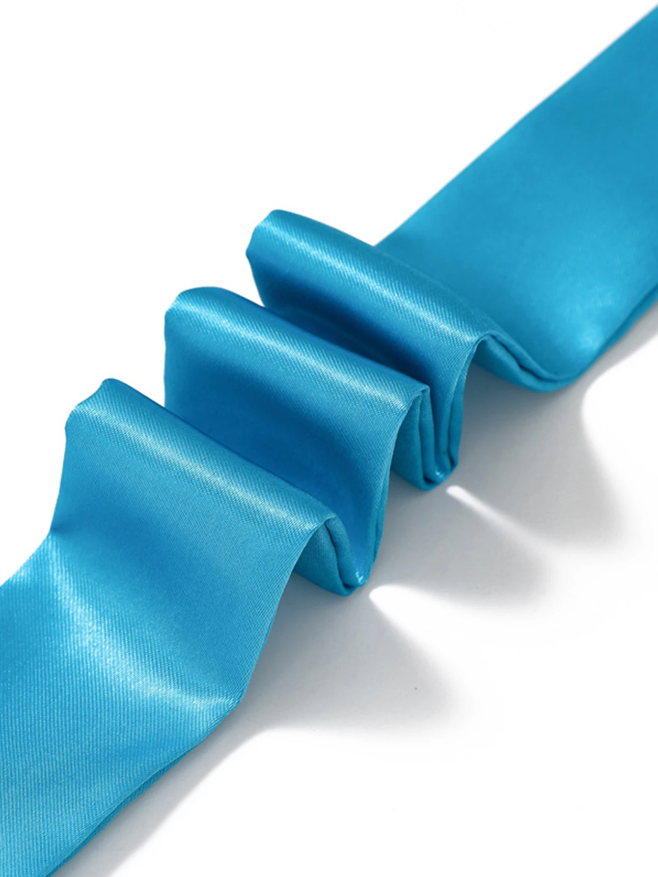 Frau dünner Seidenschal langes Haarstreifen Seidenband kleine Halstücher Taschengriff Band Schal Kopftuch Damen Krawatte 4 cm * 90 cm – Detail 3