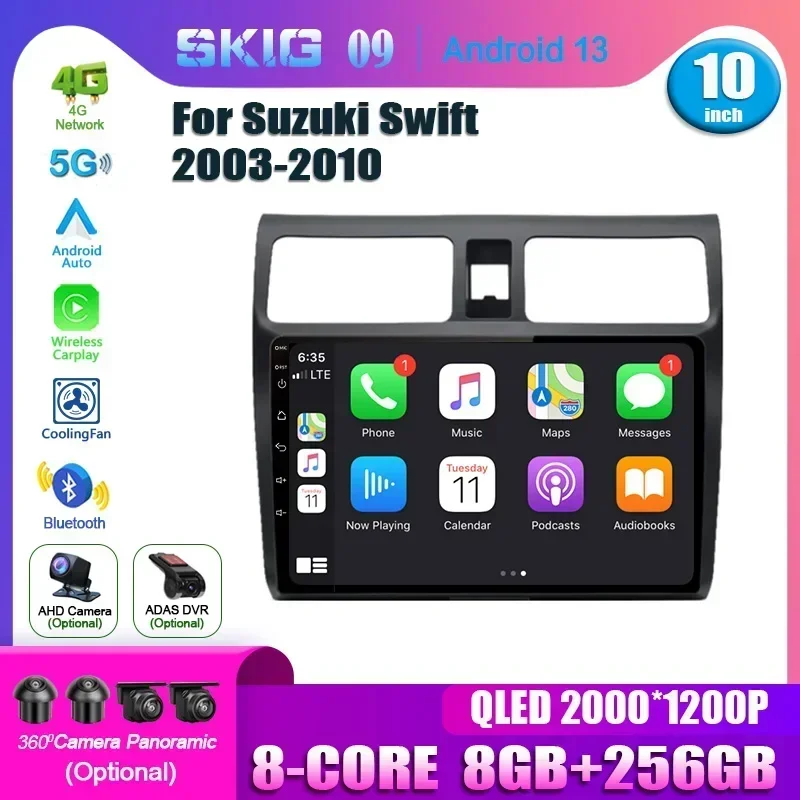 For Suzuki Swift 2003 - 2010 Radio GPS reproductor Multimedia Android13.0 5G+wifi navigation for car navigation auto car camera