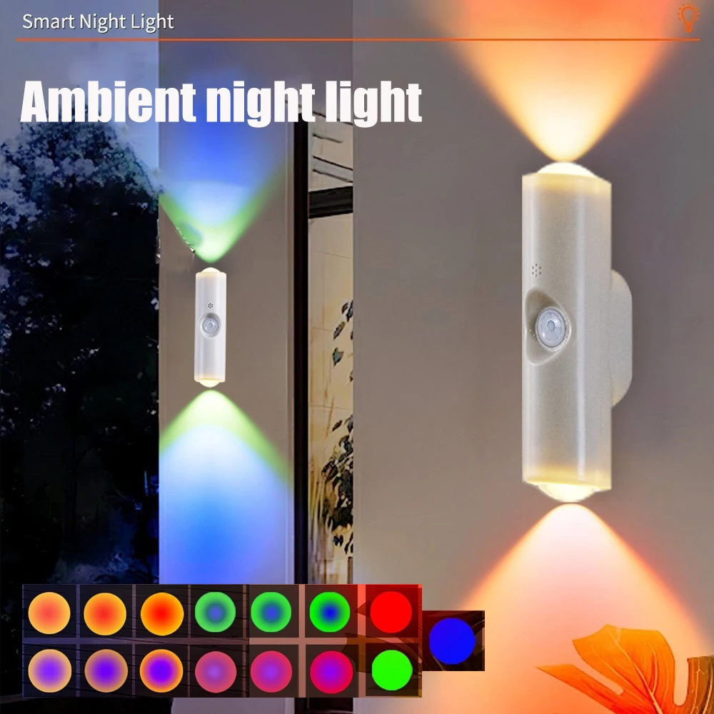 

Nice Smart Human Body Induction Magnetic Staircase Motion Sensor Rechargeable Wall Lamp For Bedroom Bathroom Closet Garden Home